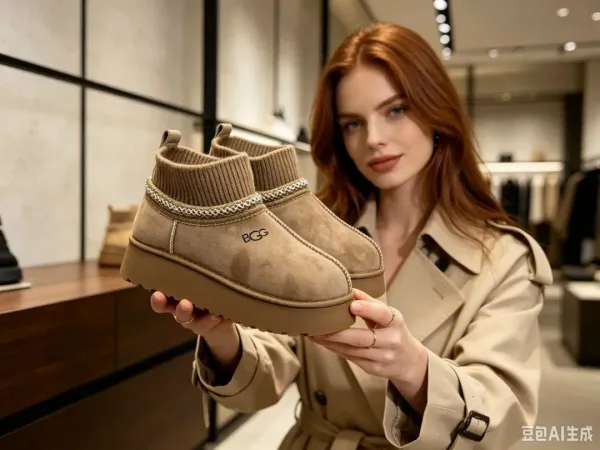Зимние ботинки UGG на платформе из натуральной замши — фото 12