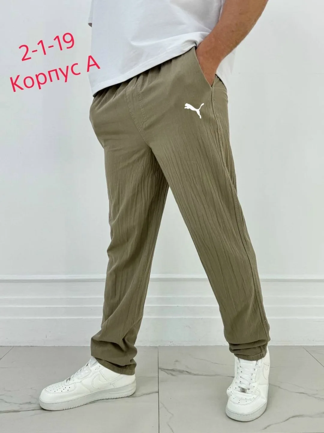 Брюки хлопок лён — фото 2