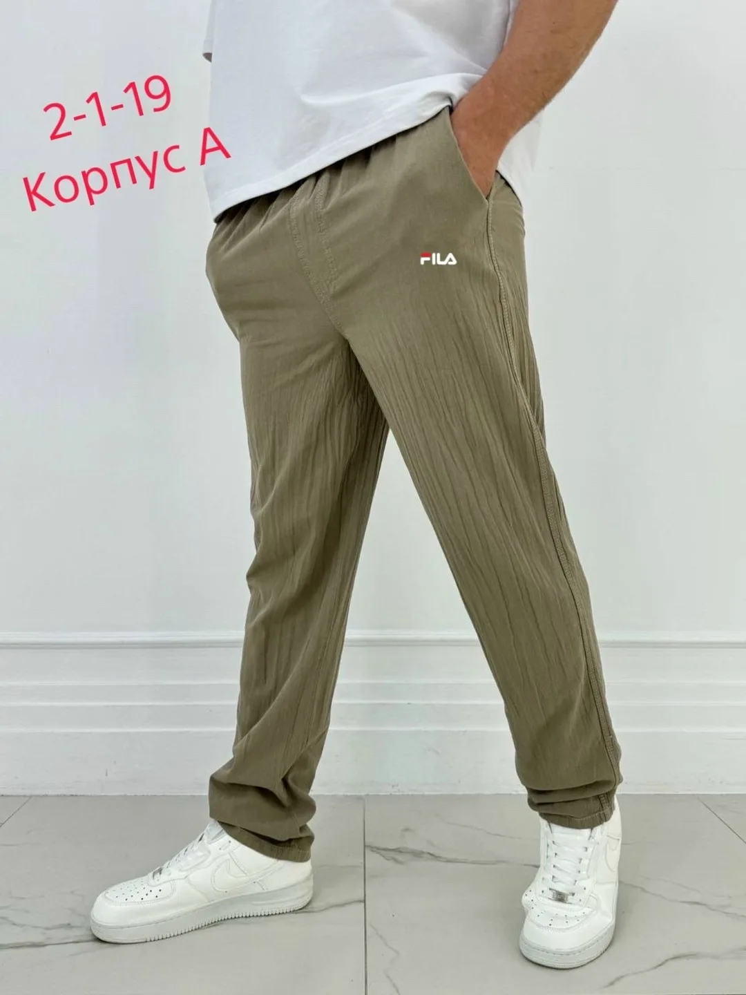 Брюки хлопок лён — фото 3