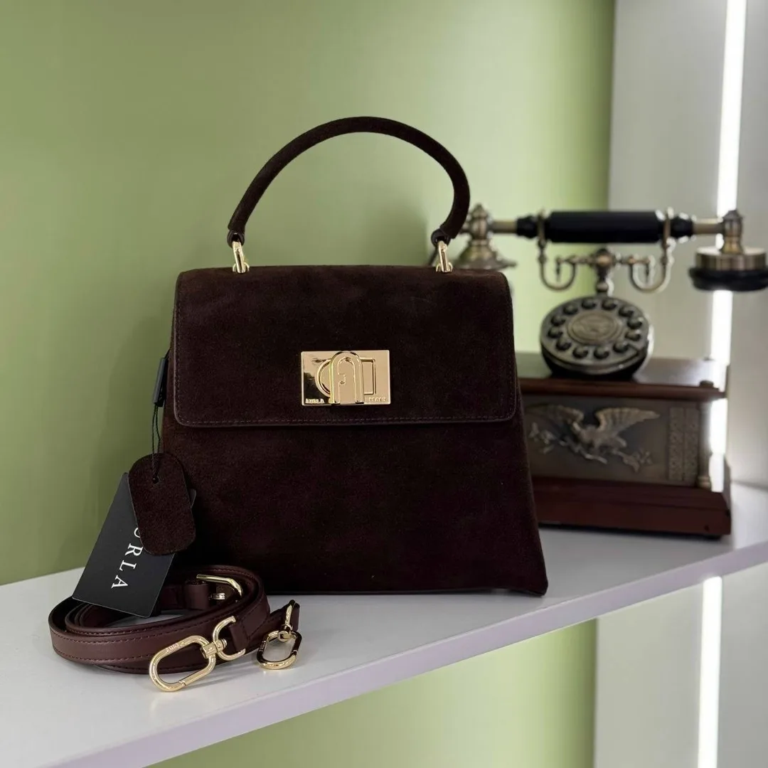 FURLA сумка из замши натуральной и кожи натуральной — фото 2