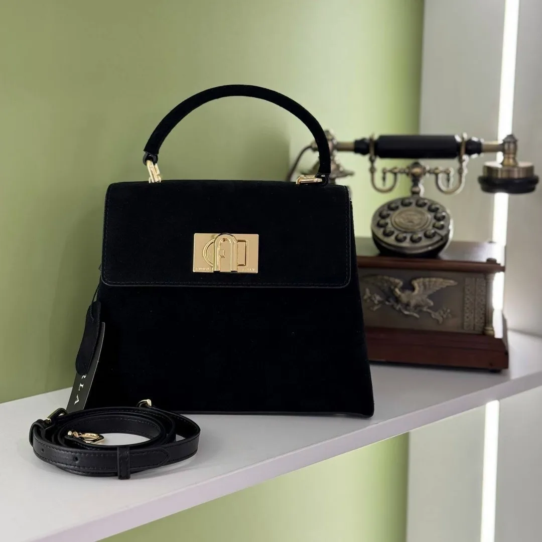 FURLA сумка из замши натуральной и кожи натуральной — фото 3