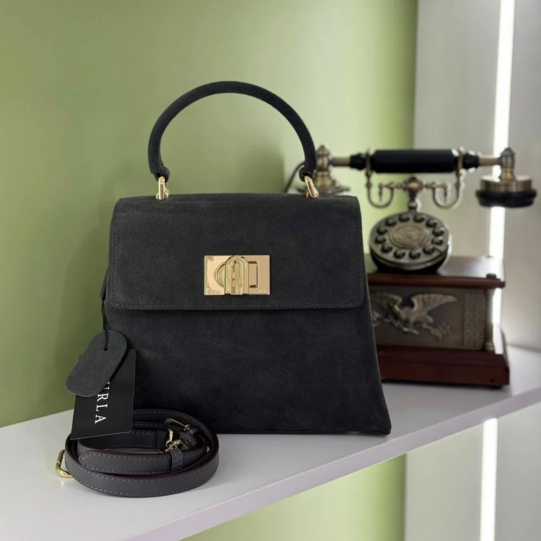FURLA сумка из замши натуральной и кожи натуральной — фото 4
