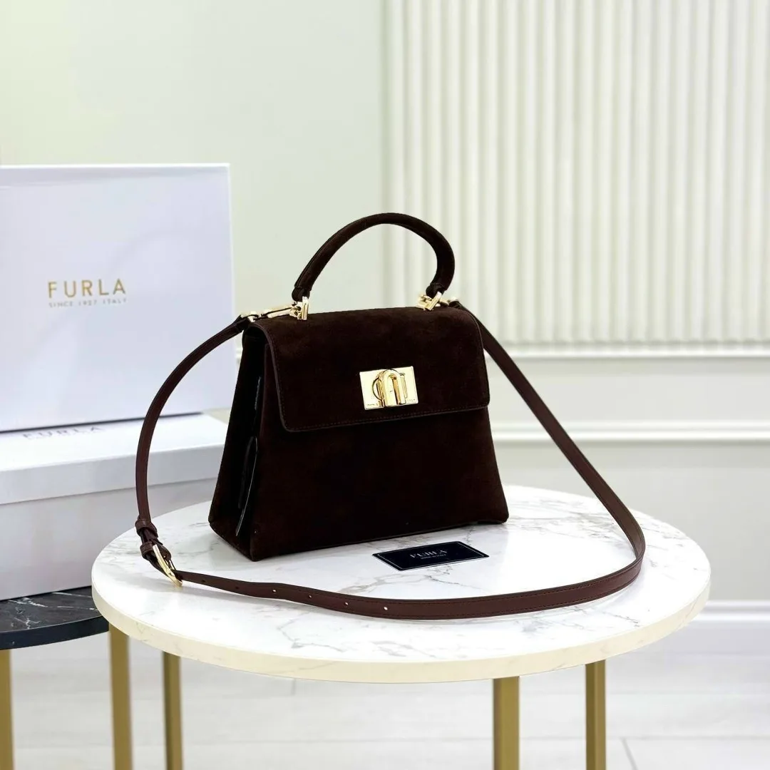 FURLA сумка из замши натуральной и кожи натуральной — фото 5