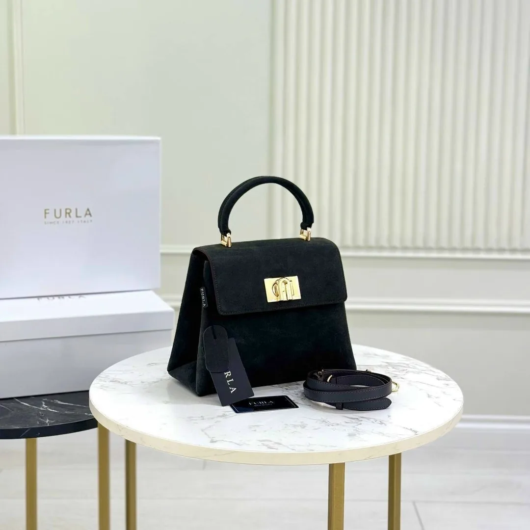 FURLA сумка из замши натуральной и кожи натуральной — фото 7