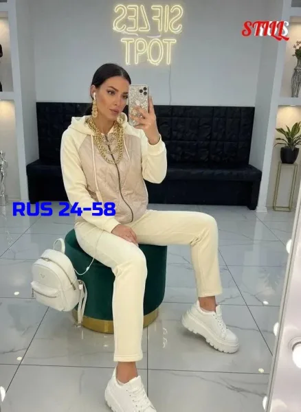 Тёплый женский костюм двойка из флиса с утеплителем синтепон — фото 5