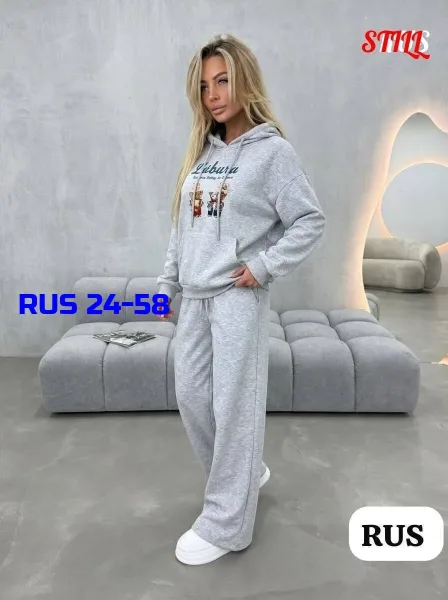 Спортивный костюм-двойка из турецкой плотной двух нитки — фото 1