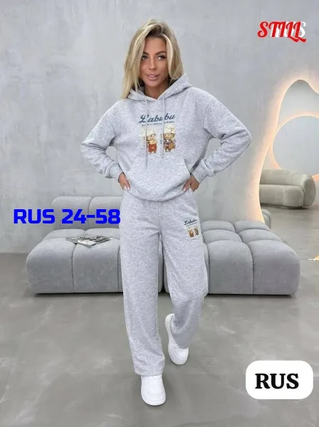 Спортивный костюм-двойка из турецкой плотной двух нитки — фото 3