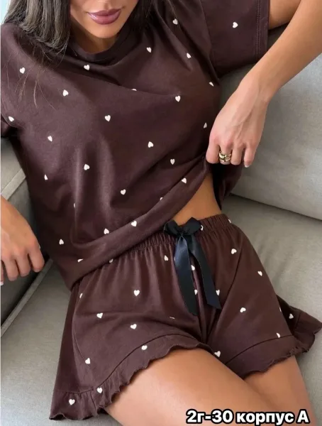 Пижама шорты из хлопка — фото 4
