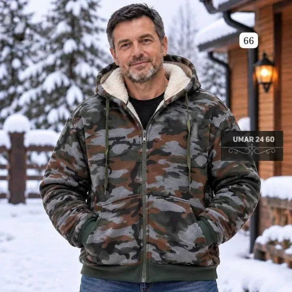 Утеплённая флисовая Толстовка С мехом прямо зима — фото 1