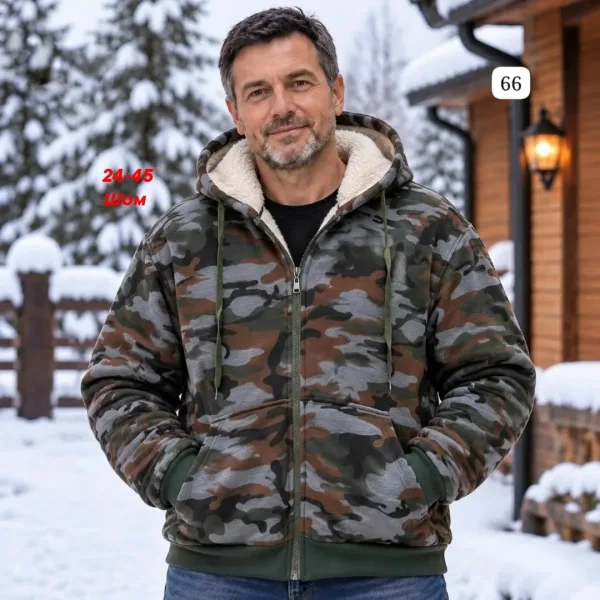 Утеплённая флисовая Толстовка С мехом прямо зима — фото 1