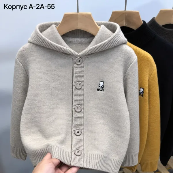 Трикотажный кардиган с капюшоном, подходит для повседневного ношения — фото 3