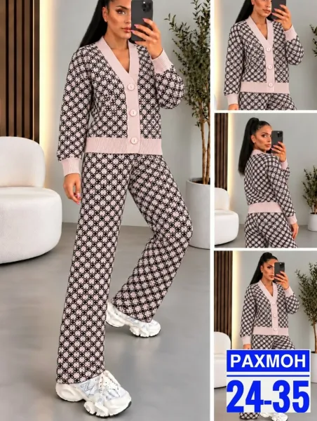 Костюм двойка из ткани вязка — фото 4