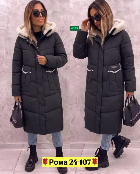 Утеплённая куртка из фабричного материала с наполнителем холофайбер — фото 1