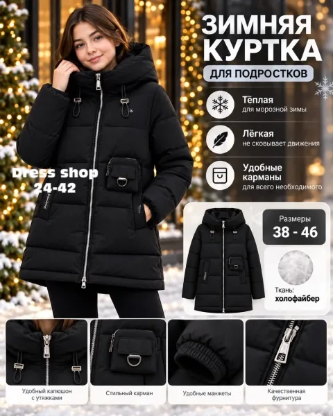 Зимняя куртка для подростков — фото 2