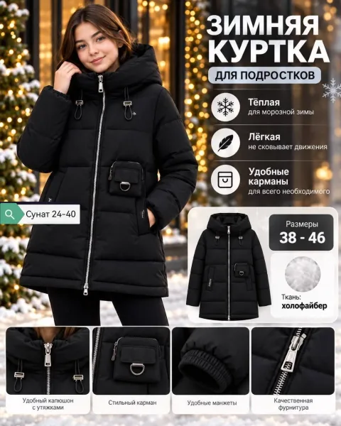 Зимняя куртка для подростков — фото 2