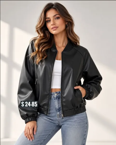 Бомбер из эко-кожи — фото 2