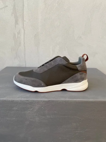 Loro Piana Modular Walk мужские кроссовки из кожи и замши — фото 2