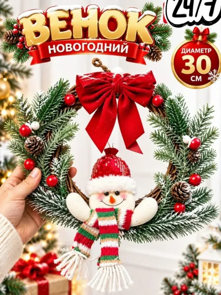 Милый снеговик в новогоднем шарфике — фото 3