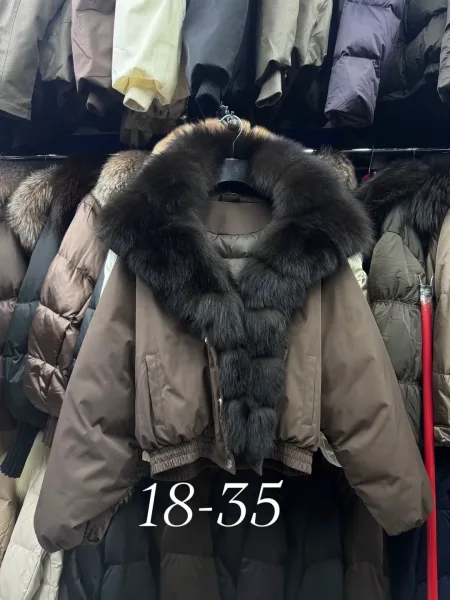 Бомбер женский с натуральным мехом песца — фото 3