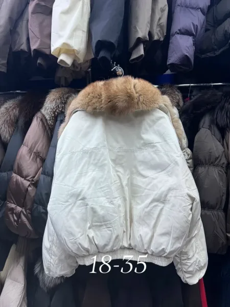 Бомбер женский с натуральным мехом песца — фото 4