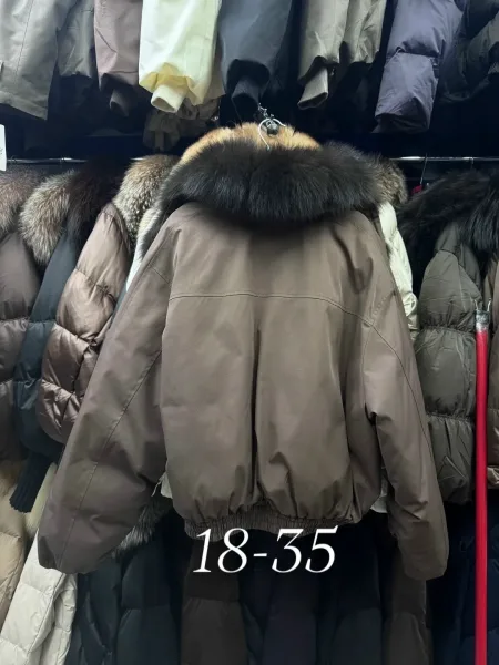 Бомбер женский с натуральным мехом песца — фото 5