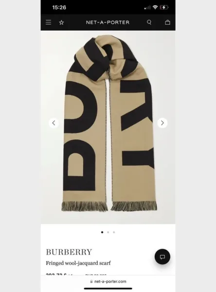 Шерстяной шарф Burberry в песочном цвете — фото 5