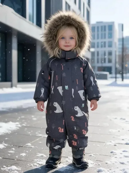 Детский зимний комбинезон Misha Lasiele с натуральным съёмным мехом — фото 10