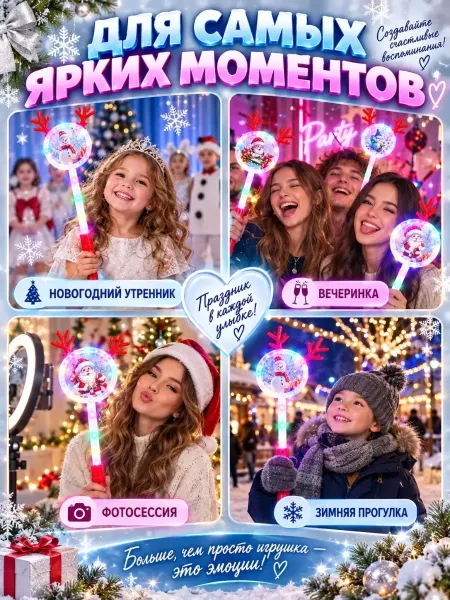 Новогодняя светящаяся палочка с LED-подсветкой — фото 2
