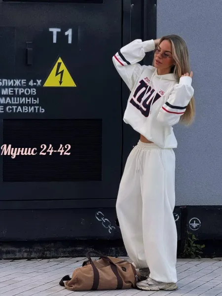 ДВОЙКА OVERSIZE Модный и удобный костюм на каждый день Ткань тёплый, мягкий флис — фото 14