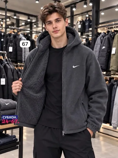 Флисовая куртка Nike с меховой подкладкой — фото 2