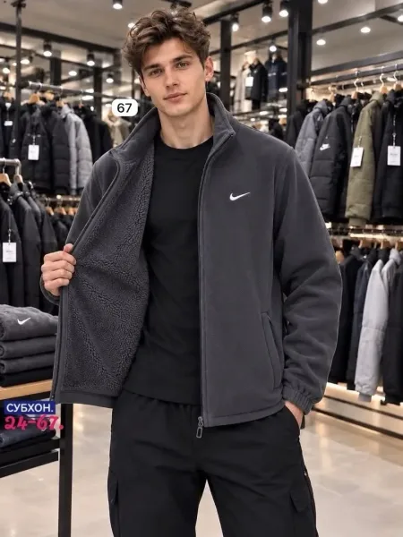 Флисовая куртка Nike с меховой подкладкой — фото 6