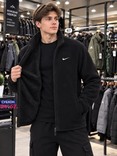 Флисовая куртка Nike с меховой подкладкой — фото 6