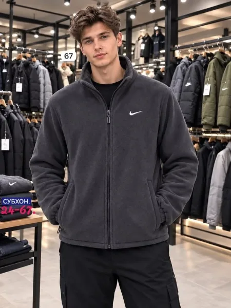 Флисовая куртка Nike с меховой подкладкой — фото 8