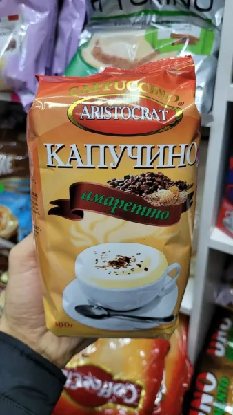 Aristocrat, Кофе растворимый Капучино Амаретто, пакет, . Капучино амаретто, кофейный напиток, вкус которого оценят истин — фото 3