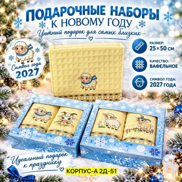 Подарочный набор полотенец из махры — фото 4