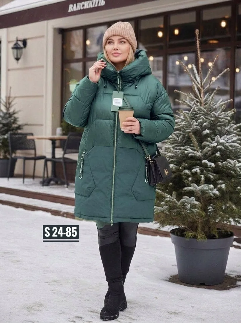 Женская зимняя куртка фабричного качества в 4 расцветках — фото 1
