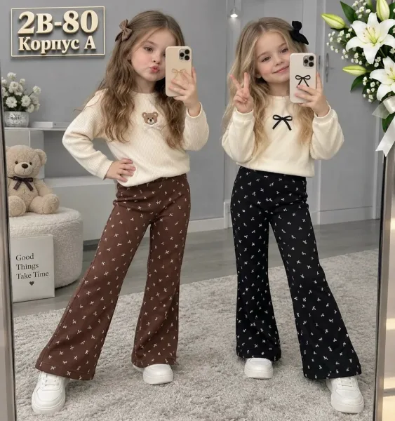 Лосины из хлопка с начесом, подходят для детей ростом 92–110 — фото 7