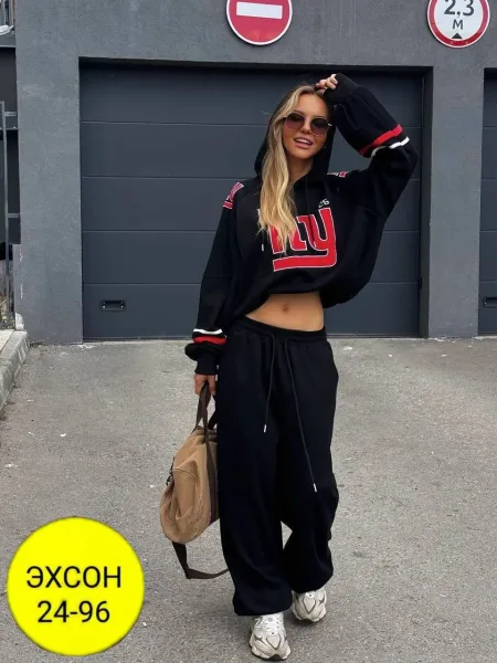 ДВОЙКА OVERSIZE Модный и удобный костюм на каждый день Ткань тёплый, мягкий флис — фото 3