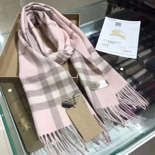 Кашемировый шарф Burberry пыльно-розовый — фото 1