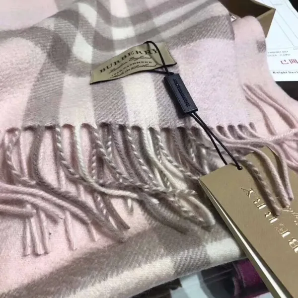 Кашемировый шарф Burberry пыльно-розовый — фото 6