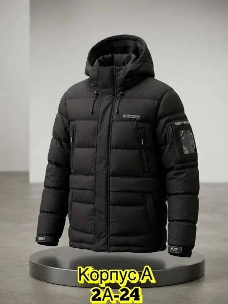 Мужская зимняя куртка с начесом и наполнителем холлофайбер — фото 13