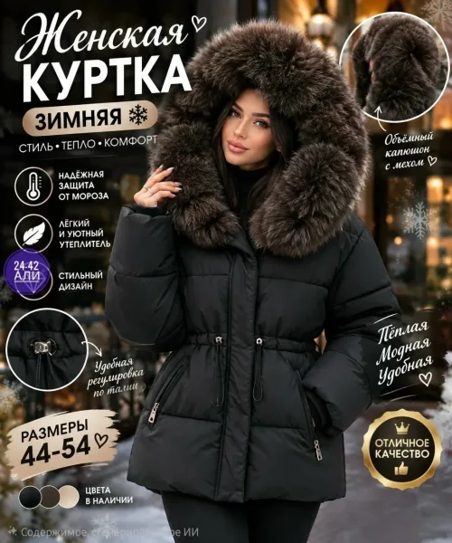Женская куртка из холлофайбера — фото 1