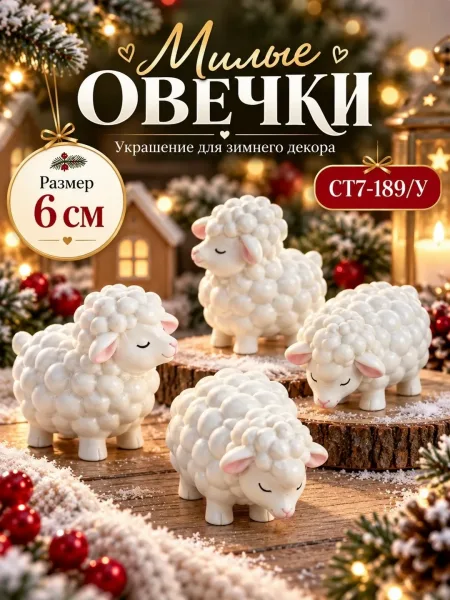 Новогодние декоративные фигурки Милые барашки — фото 2