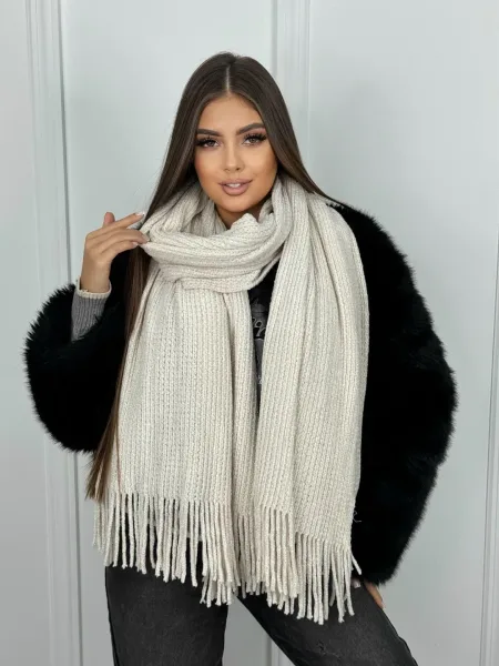 Шарф палантин женский, кролик, зима — фото 342