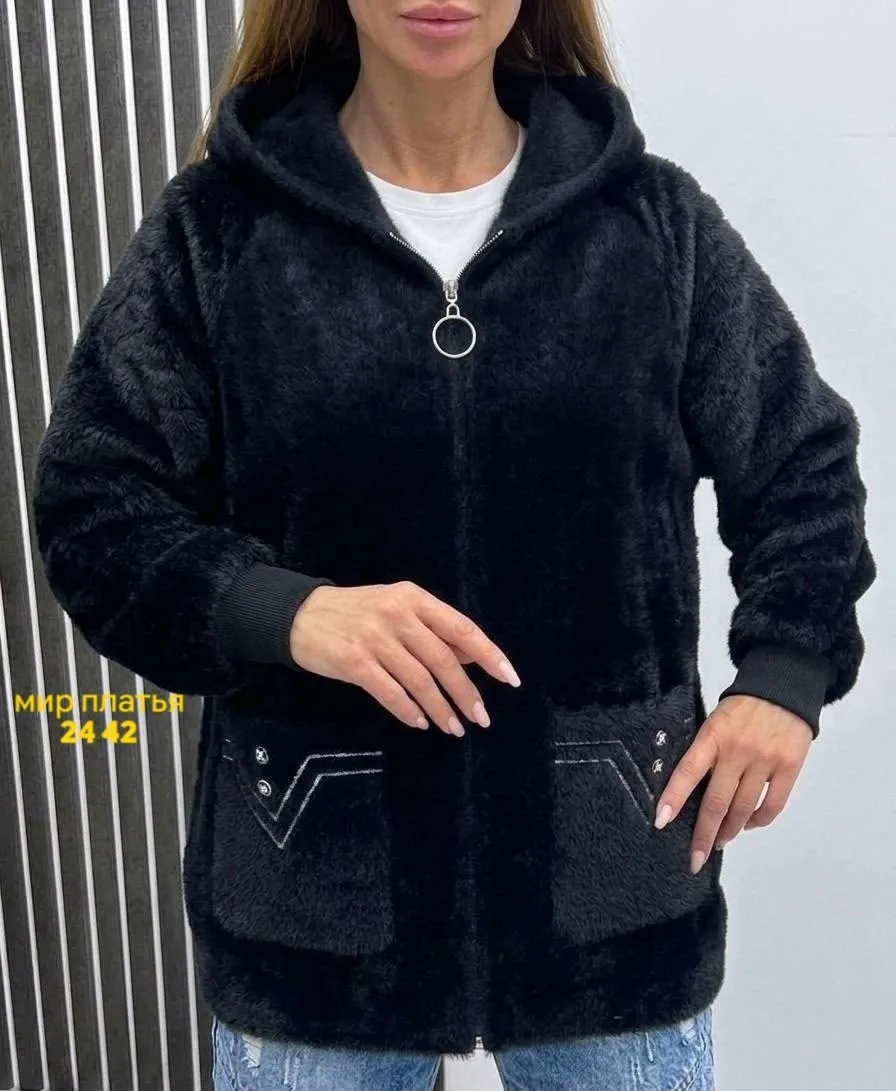 Кардиган с капюшоном из натурального альпака — фото 2