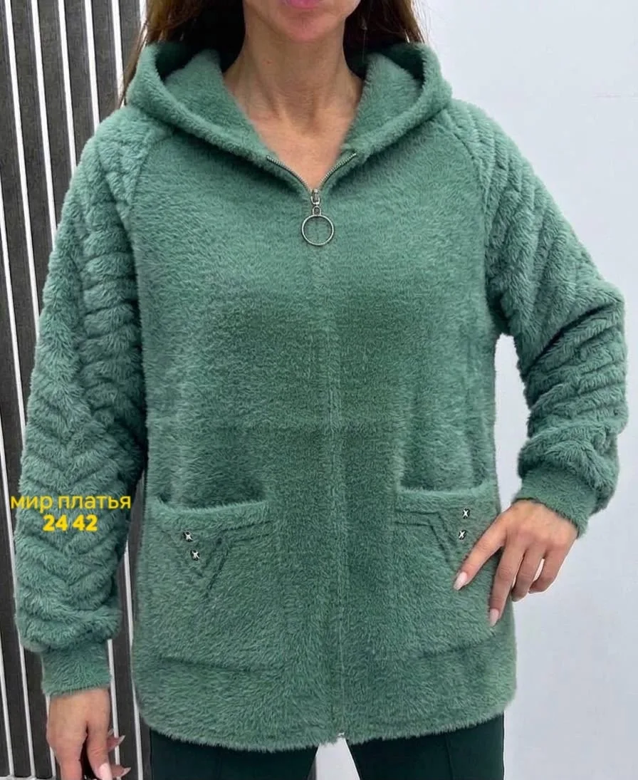 Кардиган с капюшоном из натурального альпака — фото 3