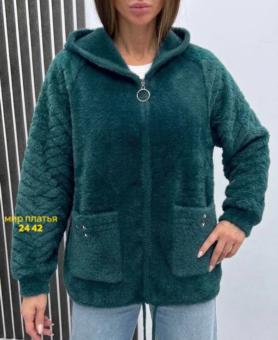 Кардиган с капюшоном из натурального альпака — фото 4