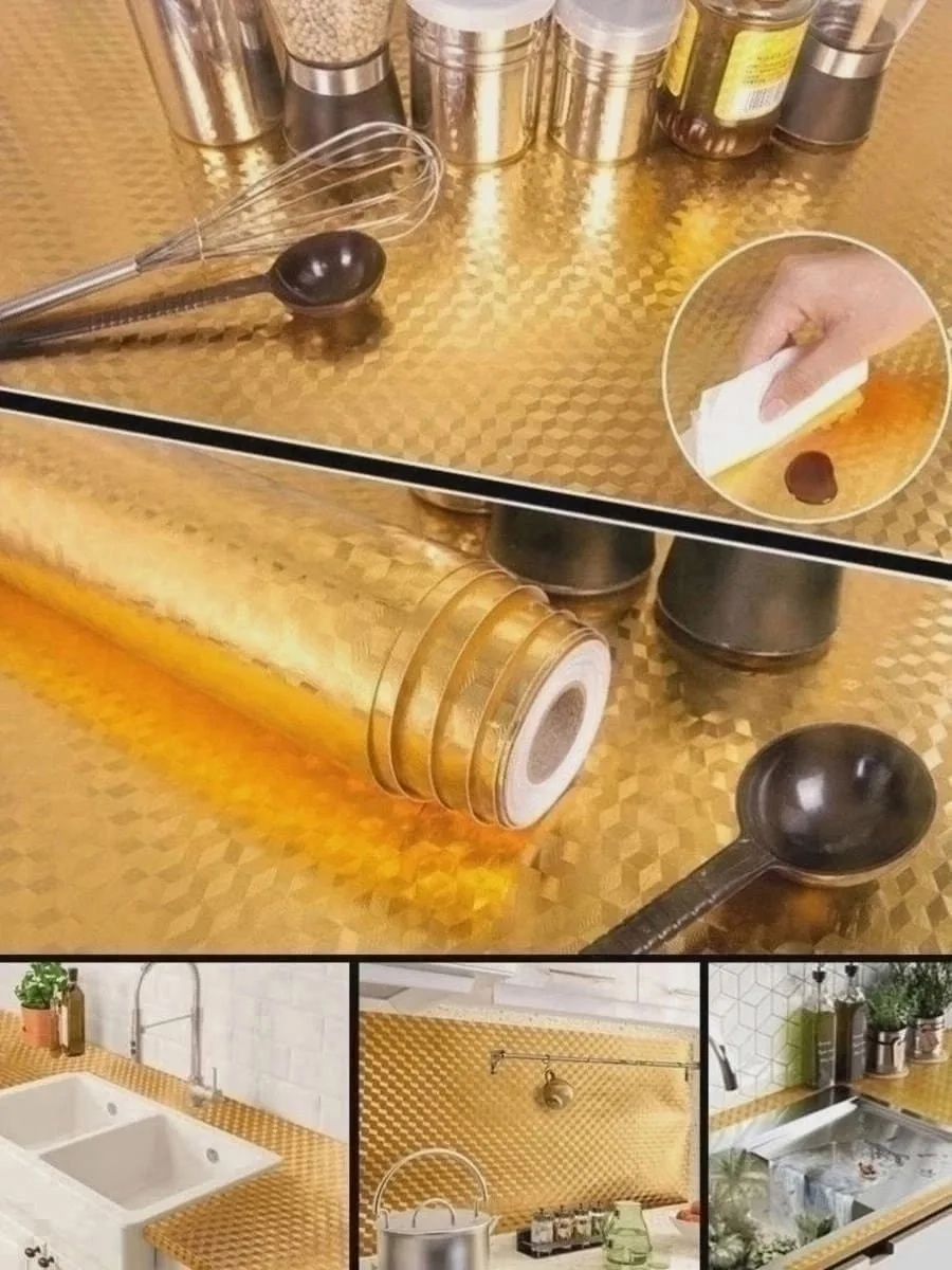 Самоклеящаяся фольгированная пленка для кухни — фото 11