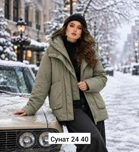 Женская куртка свободного кроя из синтепона — фото 1