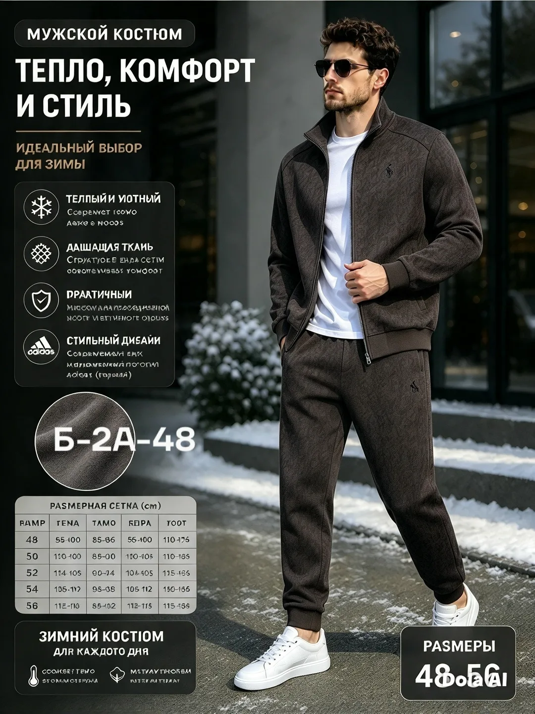 Тёплый мужской костюм из флиса — фото 2